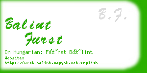 balint furst business card